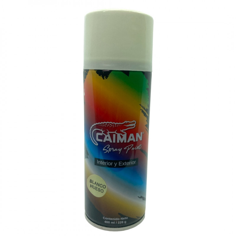 PINTURA EN SPRAY COLOR BLANCO HUESO. MARCA CAIMAN