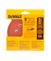 SET DE 5 DISCOS DE LIJA, 5 PULG, CON VELCRO, GRANO SURTIDO, GRANO 80, 120, 150, 220. MARCA DEWALT